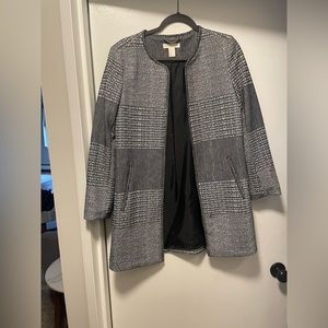 HM LONG BLAZER SIZE 8 BLACK PATTERN